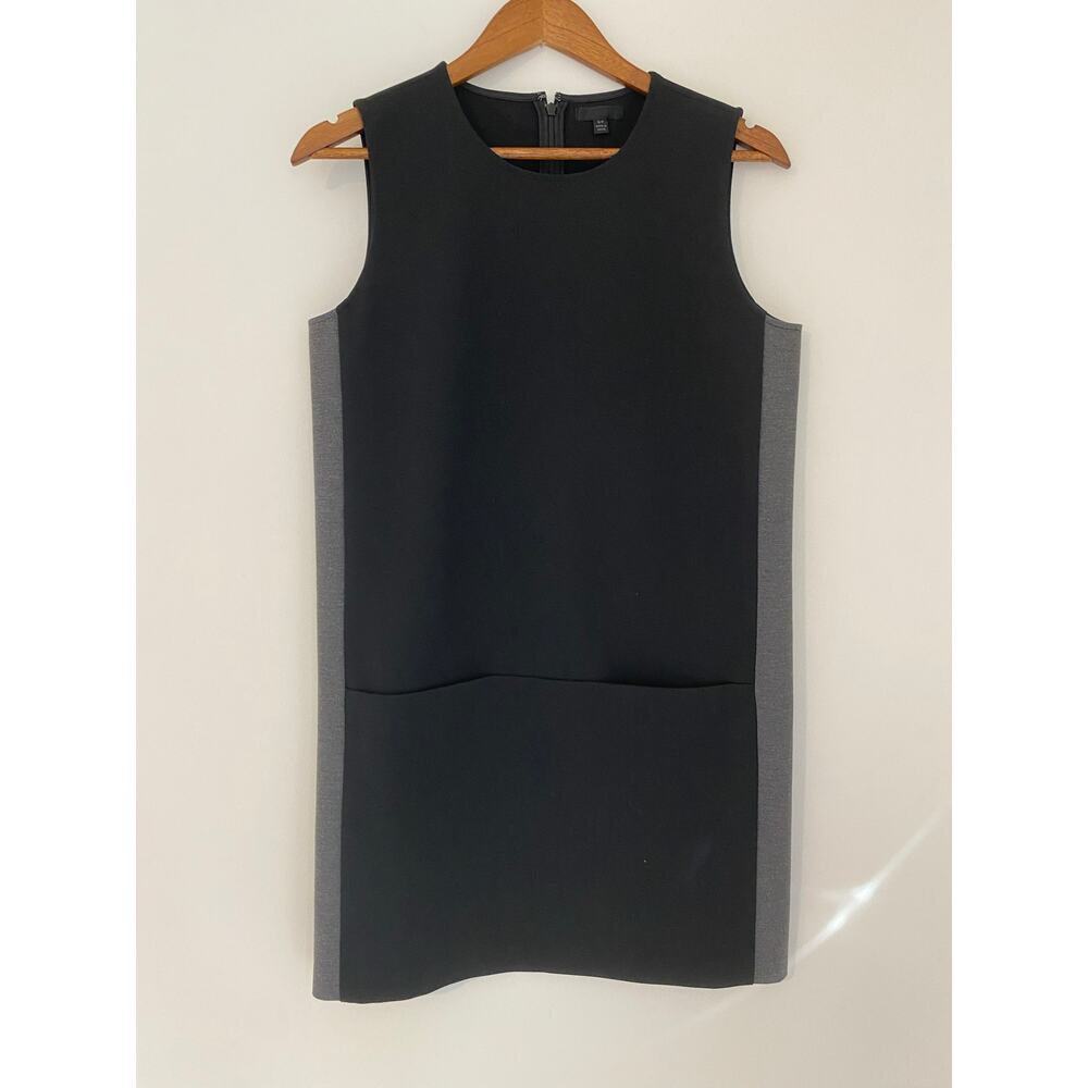 ATM Anthony Thomas Melilla Black Charcoal Gray Shift Dress Modern S Sleeveless